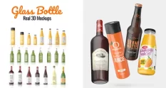 realistic glass bottle 3d mockups for after effect 21347 cover 1